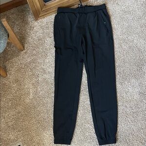 Men's UNRL Black Elastic-Waist Jogger Pants with Zippered Pockets